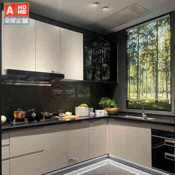 Oluoxun hk hong kong whole house custom-made integrated kitchen cabinets custom-made modern simple kitchen cabinets one-stop experience showroom base cabinet + countertop 1199 yuan per meter 1