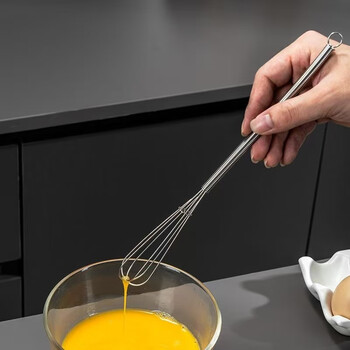 Baichao 316 food stainless steel egg beater manual thickened stirring stick and flour egg whisk extra long baking tool cup extra small size not counting hook 17cm (total food contact grade stainless steel 12 steel wire