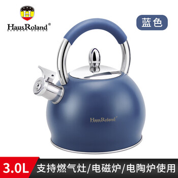 Usroland304 stainless steel gas whistle kettle household gas induction cooker plug-in kettle red 1l blue kettle 3l 2l