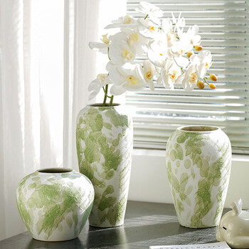 Fan ye's ceramic vase, wabi-sabi style, high-end splash-ink style pottery pot, retro stoneware flower ware, props, new home gift