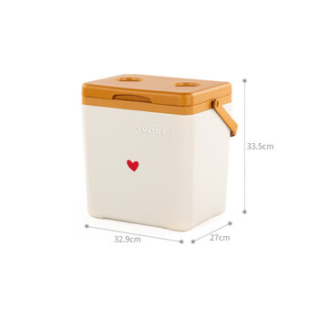 Ice master (icemaster) insulated box refrigerator outdoor camping cooler car portable commercial stall ice cube storage bucket 14l ivory white cost-effective model with ice brick card slot_full of 1