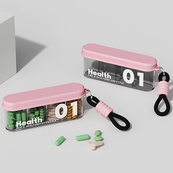 Jin longxing portable pill box, travel portable mini medicine pill box, morning, noon and night, large capacity, 4 compartments, seven day pack