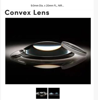 Edmund optics plano-convex lens #38-390, nir ii coating