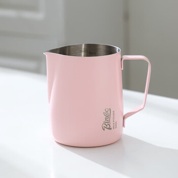 Bincoo coffee latte art cylinder round mouth latte art cup milk foam cup latte art artifact stainless steel professional utensil milk tank 600ml