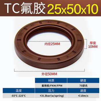 Fluorine rubber skeleton oil seal tc/tg4 imported quality nak high temperature resistant ksk rubber seal ring complete size fluorine rubber oil seal-25*50*10 5 pieces