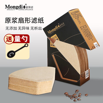 Mongdio coffee filter paper coffee filter fan-shaped hanging ear coffee hand brewing drip portable v60 conical filter cup 102# fan-shaped filter paper 100 pieces boxed