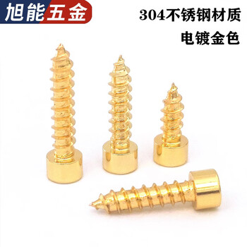 Bingneng golden 304 stainless steel hexagonal self-tapping screws for audio speakers special screws with cup head and cylindrical head self-tapping m5*25 20 pcs