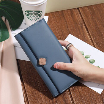 Chengyang wallet women's niche design 2025 new temperament women's wallet spring new wallet women's long long wallet blue