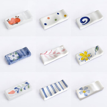 Chopstick holder japanese ceramic retro creative chopstick holder household chopstick holder chopstick pillow chopstick holder spoon selected chopstick holder 9 pieces e set new product