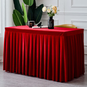 Pei linkai customized conference gold velvet tablecloth velvet table skirt rectangular business exhibition sign-in desk cloth fabric table cover burgundy gold velvet custom size