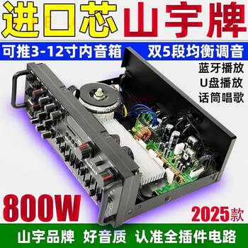 Shanyu's new high-power home power amplifier bluetooth playback high-fidelity sound quality left and right equalizer sound quality adjustment power amplifier dual power supply two-channel power amplifier host