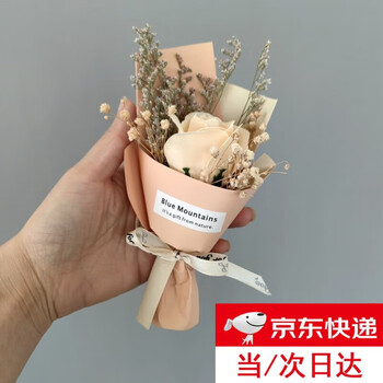 Haofanjie pocket bouquet, small bouquet, mini meeting bouquet, new year's gift, roses, dried flowers, fake flowers, immortal flowers, romance in the pocket, champagne roses bouquet