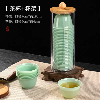 Yusenyi disposable teacup kung fu small teacup travel tea set high-end cup jade green jade hospitality water cup food grade qingxiu jade cup (400 pieces) 8 packs in total - cup holder