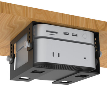 Meiyizhi notebook small computer macmini host router tv box under the table metal storage bracket nuc xiaomi host m4 expansion dock black 4.5-8.3cm adjustable height dlt-02