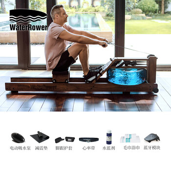 Waterrower dl fat donglai same style home indoor smart solid wood water resistance rowing machine fitness equipment classic walnut model with engraved logo on the track jingzhi model