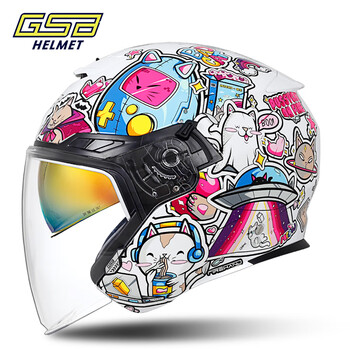 Gsbgsb helmet g-263 motorcycle helmet bluetooth headset dual lens 3c certified winter warm 3/4 helmet