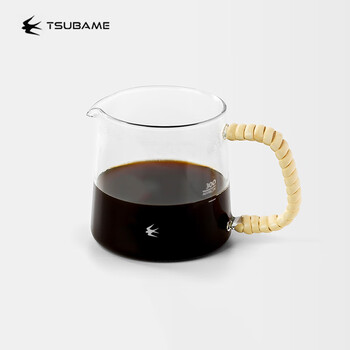 Yanyin tsubame japanese retro rattan coffee sharing pot japanese fair cup high-end hand-brewed coffee utensils teapot sharing pot 360ml (diameter 8.5*height 9cm)