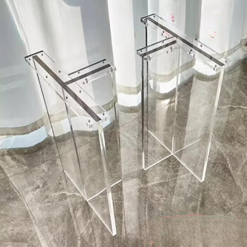 Weasgen custom-made acrylic table legs, transparent table legs, dining table gradient bracket, coffee table rock plate support legs, brown table corner thick plate, please contact us for customization
