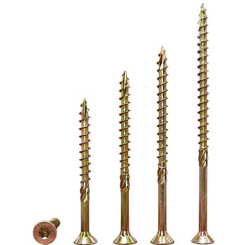 Wen yijia double countersunk head with knurled cut tail wood structure quick-tapping screws plum groove hardwood anti-cracking woodworking screws 4.5x60 300 pieces