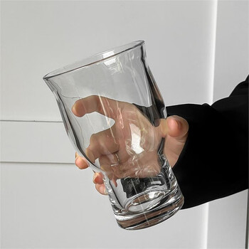 Qinkaifeng internet celebrity wide-mouth glass juice cup ice american coffee cup wine glass beer glass drink beverage cup hh one mouthful 1 piece