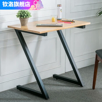 Qinkai z-shaped dressing table legs, desk legs, desk brackets, dining table legs, sideboard legs, bar legs, metal support legs, height 62cm, single (dressing table legs), black, width 60cm