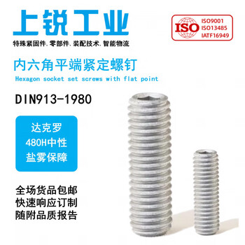 Ni zhier 480h dacromet/45h inner hexagon flat end set screw din913 headless set screw top screw 110057952 50 pieces m8-1.25*25