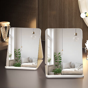 Jiedu folding makeup mirror desktop portable desktop small makeup mirror home office dormitory special mirror