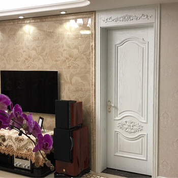 European style through-top door solid wood composite paint bedroom door room door with door head kitchen glass door set door customization bedroom door 1