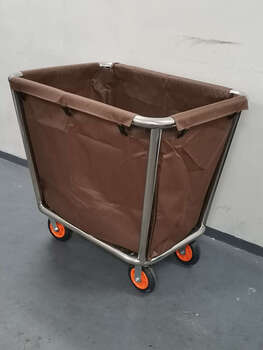 Hotel room linen cart bag hotel hotel thickened service cart collection cart room entrance cart bag storage cart durable buckle brown bag (cart not included)