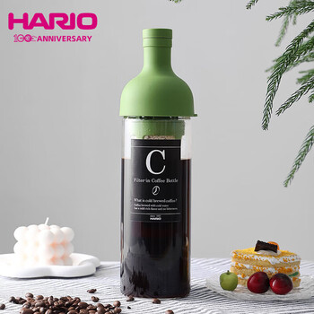 Hario cold brew coffee pot heat-resistant glass cold brew pot with filter cold brew pot cold brew glass pot bamboo green 650ml
