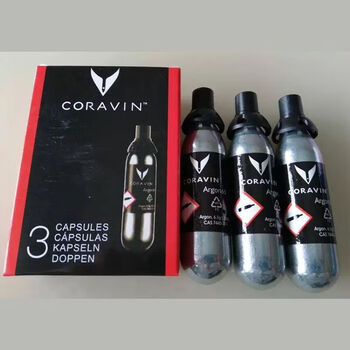 Suitable for coravin coravin wine dispenser, pure argon air bag, red wine preservation, 6.5g argon gas bottle, ar gas tank, 2 boxes of 6 argon air bags