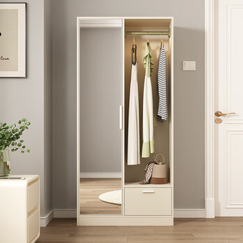 After the hustle cream style bedroom wardrobe with mirror hanger storage cabinet integrated home cloakroom wardrobe customization 8a65 style 3 800*400*1800