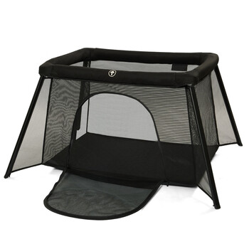 Hebao stroller new multi-functional folding crib mobile foldable newborn children's bed style baby simple play bed stable black (without bed board)