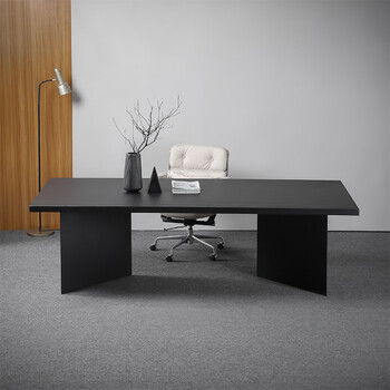 Haoyikaijia simple modern solid wood office black office computer conference book reception workbench eldest son black 120*60*75