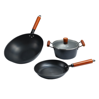 Zhang xiaoquan's exquisite iron three-piece set wok soup pot frying pan c32410100
