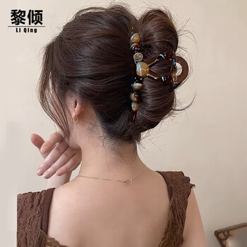 Li qing's large grabber clip for women's high-end new style hairpin clip, hairpin, hairpin, one-word clip on the back of the head, shark clip hair accessory