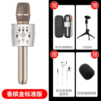 Pidianchong/f3k gebao wireless microphone tv karaoke national mobile karaoke microphone bluetooth microphone champagne gold standard edition