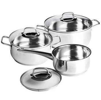 Cromargan1810 stainless steel, light gray, used in the collier series of three-piece pot sets