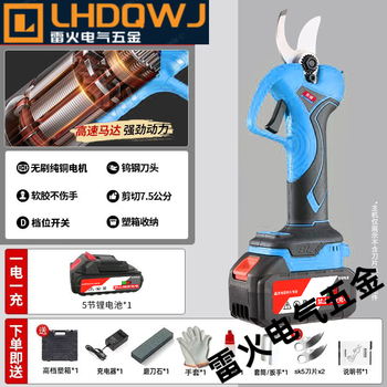 Dongcheng dongcheng-level electric scissors set rechargeable lithium-ion pruning shears orchard garden pruning tool multi-functional dongcheng model one power + 2 knives + gift