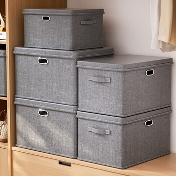 Bonnymeijia clothes storage box japanese style bedroom storage box large capacity foldable storage box gray extra large