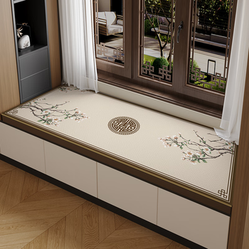 Mu qing's new chinese-style bay window mat window sill mat pvc scrubbable waterproof high-end master bedroom balcony mat cutable mat yunqi 0cm*0cm customized other sizes contact customer service