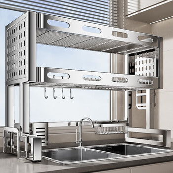 Youxi 304 stainless steel kitchen sink rack multi-functional countertop dish storage rack wash basin dish drainer 304 stainless steel single layer 67cm luxury fully equipped