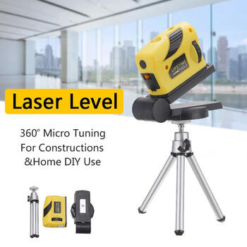 Laser leveling instrument 360-degree adjustable slash with horizontal bracket infrared cross 2-line laser wiring instrument laser level + base + bracket