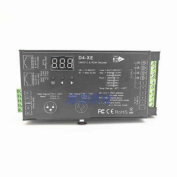 Constant voltage decoder controller ledrgbrgbw can select digital tube led decoder light strip frequency dmx512/ four channels (rgbw) 4*8a 1248v