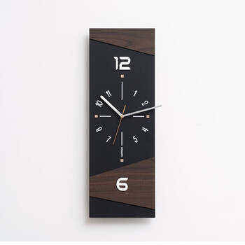 Emitdoog (duo barley) punch-free modern retro wall clock swingable clock creative living room clock light luxury decorative wall retro black-standard style (20*57.8cm) no specifications
