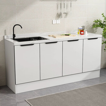 Oluoxun simple kitchen stove cabinet cabinet integrated quartz stone countertop kitchen room sink rental home stove cabinet customization sink model 200cm