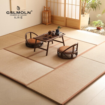 Jismond japanese japanese paper mat tatami mat japanese floor mat can be heated, waterproof and anti-fouling. customized size. 4cm thick per square. fine jute + japanese paper mat. 100cm*100cm. not heated.