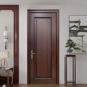 Solid wood door bedroom door walnut log painted door pure solid wood high-end wooden door room door interior door set door walnut pure solid wood log painted door a