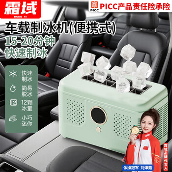 Frostland outdoor camping portable car ice maker small mini ice cube maker fully automatic square mint green car ice maker car and home dual-use 1l with car power cord