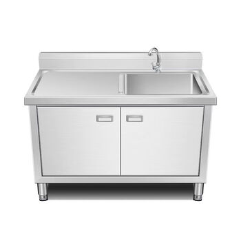 Wen yijia commercial kitchen stainless steel thickened sink cabinet vegetable pool stove integrated cabinet tongchi 304 wash customized (can be made into a platform model, can add a stove, coal
